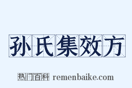 孙氏集效方是什么意思的图片